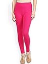 Girl's Stretch Fit Cotton Leggings (Legging-HR001_Pink_Free Size)