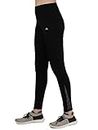 Mehrang Gym wear Mesh Legging Workout Pants with Side Pockets/Stretchable Tights/Highwaist Sports Fitness Yoga Track Pants for Women & Girls (XL, Black)