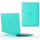 JZ Colore solido Frosting a guscio duro Caso per MacBook Pro 13 with M1/M2/Touch ID (A2338/A2289/A2251/A2159/A1706/A1708/A1989) con staffa pieghevole Laptop case - Baby Green