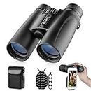 BNISE Binoculars for Adults, 10X42 Roof Prism Low Light Vision Lightweight Compact Binocular for Bird Watching, Hunting, Traveling, Stargazing with Lens Caps, Neck Strap and Carrying Bag
