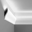 Orac Decor C371 | High Density Polyurethane Moulding for Indirect Lighting | Primed White | 7-1/2in Face x 78in Long