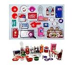 KOBBET® 36 Pieces Kitchen Playset for Girls Role Play Cooking Playset Super Kitchen Set Toy for Girls 36pcs Plastic Kitchen Accessories Utensils, Gas, Cylinder Toys and Game Gift Set Toy Multicolor