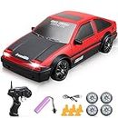 YUAN PLAN RC Drift Car, Mini RC Drift Car for Adults 1:24 Remote Control High Speed Race Drifting Cars, 2.4GHz 4WD Racing Hobby Toy Car with Headlight for Boys and Girls and Adults Gift (Red)