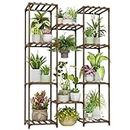 Bamworld Wood Plant Stand - Indoor/Outdoor Hanging Shelf for Multiple Plants, Tall Large Holder for Living Room, Patio, Balcony, Garden