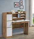 DeckUp Plank Versa Engineered Wood Study Table and Office Desk (Wotan Oak and White)