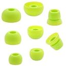 ALXCD Ear Tips for Powerbeats 2 Wireless Headphone, SML 3 Sizes 3 Pair Silicone Replacement Earbud Tips & 1 Pair Double Flange Ear Tip Cushion, Fit for Powerbeats2 Wireless Pb2[4 Pair](Green)