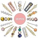 20 PCS Hair Clips for Women, [Handmade] Elegant Acrylic Resin Hair Barrettes, Marble Hairpins Fashion Hair Accessories Gifts for Ladies Girls Styling Sectioning