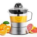 Pukomc Electric Citrus Juicer, Lemon Squeezer with Stainless Steel 1 L, Orange Squeezer with 40W Powerful & Quiet Motor, Pulp Control, Juicer for Grapefruits, Limes, Oranges and Lemons