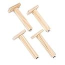 Pack of 4 Tshaped Bed Slatted Frame, Support Feet, Adjustable Pine Furniture Feet, Solid Wood Furniture Legs, Cabinet Feet, Sofas Table Legs, Replacement Bed Frame Accessories, with Screws (18