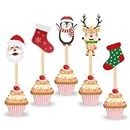 Christmas CupcakeTopper (6 Inches/2.5 Inches/250 GSM Cardstock/Assorted/10 Pieces)