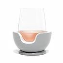 VoChill Stemless Wine Glass Chiller | Keep the Chill In Your Glass | New Wine Accessory | Separable & Refreezable Chill Cradle | Actively Chills Stemless Glassware | Stone, Single Stemless
