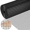 AMAGABELI GARDEN & HOME Black Hardware Cloth 36inch x 50ft 1.5inch 16Gauge Chicken Wire Fence Vinyl Coated Welded Square Mesh Roll for Home and Garden and Pet Enclosures Protect Chickens Rabbits