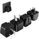 HEYMIX Universal Travel Adapter (4-Pack), US to Australian Power Plug Adapter, UK to AU Travel Plug, EU to AU Power Adapter, India to AU Multiplug, 3-Pin Universal AU Adapters with Safety Grounded Pin