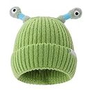 AvviKro Cute Glowing Little Monster Knit Hat, Cute Little Monster LED Knit Beanie, Funny Glowing Monster Knitted Hat, Light Green, One Size