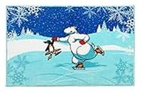 Merry Christmas Bathroom Wish Collection Holiday Bath Mat (20 x 30) - Dancing on Ice