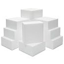 Juvale Blocchi Quadrati in Schiuma per Scultura, modellismo, Fai da Te e Mestieri, Confezione da 12, Bianco, 10 x 10 x 5 cm ciascuno