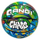 AND1 Chaos Rubber Basketball: Official Regulation Size 7 (29.5 Green/Aqua