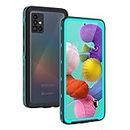Lanhiem Samsung Galaxy A51 Case, IP68 Waterproof Dustproof Shockproof Case with Built-in Screen Protector, Full Body Sealed Underwater Protective Clear Cover for Galaxy A51 4G, Blue