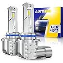 AUTOONE 9005 HB3 LED Bulbs 6000K White, 16000LM 400% Brighter HB3 Halogen Bulb Replacement Fog Light, Mini Size Wireless Plug and Play CANBUS Ready, Pack of 2