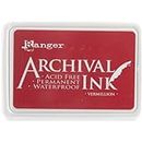 Ranger Vermillion Dye Permanent Waterproof Ink Pad, Multicolor