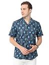 GLORYBOYZ Men's Half Sleeve Slim Fit Shirt Fashion Flora Printed Hawaiian Aloha Musica