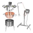 Savage Bros Liquid Propane Candy Stove Kit with Copper Kettle, Agitator, and Stand Mount Thermometer - 90,000 to 110,000 BTU