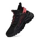 Fushiton Mens Trainers Running Shoes Hi Top Casual Shoes Fashion Sport Sneakers Walking Lightweight Breathable Black