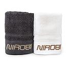 NIROBI Sports Premium Quality Cotton Towel Set - Highly Absorbent, Lightweight, Smooth Texture, & Quick Drying - 13.75” x 29.5” - Ideal Gym, Exercise, Fitness, Spa, Sport, Workout - 2 Pack