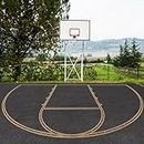 Lunmon Basketball Court Stencil Kit Basketball Marking Stencil Kit Basketball Court Marking Kit Corrugated Cardboard for Gym Asphalt Concrete Driveway Home and Local Park No Paint Included