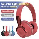 Auriculares Over Ear Bluetooth 5.1 Inalámbricos Estéreo Bajo Auriculares con Luz de Color