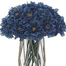 Kimura's Cabin Artificial Flowers Silk Hydrangea Chrysanthemum Ball Flowers Arrangements Bouquets 21Pcs for Home Dining Table Core Party Wedding Decoration (Navy Blue, Pack of 21)