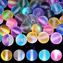 Lot de 110 perles en verre cristal aurore mat, 8 mm/6 mm, perles rondes colorées à paillettes pour la fabrication de bijoux, les loisirs créatifs