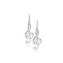 BLING BIJOUX - WOMEN'S SILVER EARRINGS - Sterling Silver drop Earrings with music note - women's jewellery and Gifts - Hypoallergenic earrings Hooks