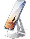 Adjustable Cell Phone Stand, Lamicall Phone Stand : [Update Version] Cradle Dock Holder Compatible with iPhone 15 14 Pro Max 13 12 Mini 11 Xs XR 8 X 7 6 6s Plus SE Charging Desk Smartphone - Silver