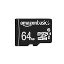 Amazon Basics Ultra Fast 64GB Micro SD Card with Adapter | Class 10 V10 UHS1 | Upto 90 MB/s | Memory Card for Full HD Video, Photography & Data Transfer