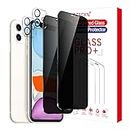 AZSCYN [2+2 Pack] Privacy Screen Protector for iPhone 11 6.1-Inch with Camera Lens Protector, Privacy Glass, Anti-Spy Tempered Glass Film, Anti-Scratch, Case-Friendly, Bubble Free