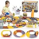 VATOS Race Tracks Car Toy for Kids, 271pcs DIY Construction Race Tracks Set with 3 packs Car and Flexible Track Set Create Engineering Gifts for 3 4 5 6 Year Old Boys Girls