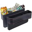 Car Seat Gap Filler Organizer, 2 Pack Gap Seat Filler with Cup Holder & USB Hole, Auto Console/Front Seat Side Storage Box for Drink, Black Car Interior Accessories