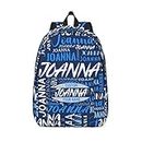 Husguciy Custom Backpack with Name, Personalized Bookbag for Boys Girls Kids, Customized School Bag for School Office Travel (Blue)