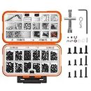 Hobby Fans 537pcs Universal RC Screw Kit Screws Assortment Set, Hardware Fasteners with Double Side Organizer for Traxxas Axial Redcat HPI Arrma Losi 1/8 1/10 1/12 1/16 Scale RC Cars Trucks Crawler
