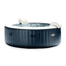 Intex PureSpa Plus 6 Person Inflatable Round Hot Tub Set with 170 AirJets, Blue