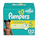 Pampers Diapers Size 5, 132 Count - Swaddlers Disposable Baby Diapers (Packaging & Prints May Vary)