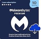 Malwarebytes Premium | 1 Year, 10 Device | PC, Mac, Android [Online Code]