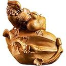 Boxwood 12cm Mandarin Duck Sculpture Lucky Wood Animal Statue Fall in Love Home Decoration (Photo Color One Size)