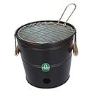 TrustBasket Portable Barbeque Bucket Set –Round Portable Charcoal BBQ Barbeque for Indoor/Outdoor and Multiuse (Black)