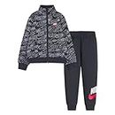 Nike Little Boy Printed Full Zip Jacket & Pants 2 Piece Tracksuit, B(76j216-023)/W, 3T