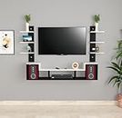 DAS Konrad Wall Mount TV Entertainment Unit Stand Set Top Box Stand Black & Frosty White (Ideal for up to 43") Screen