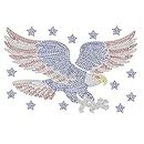 SUPERDANT US Flag Eagle Iron On Rhinestone Stickers Hotfix Transfer Decal Clear Bling Patch Clothing Repair Applique for Clothing Hoodies T-Shirts Bag Jacket DIY Decoration
