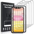 [4 Pack] LK 4 Pack Screen Protector for iPhone 11 and iPhone XR 6.1 inch, Tempered Glass Case Friendly, Alignment Frame Easy Installation - 3D Touch