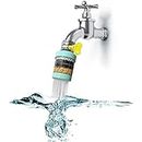 Epsilon Tap Water Filter Purifier for Kitchen Sink Bathroom Shower Head Tap Filter 6 Layered Carbon Activated Faucet for Drinking Water Filter Tap Softener for Kitchen Home - 1 Pcs Multicolor